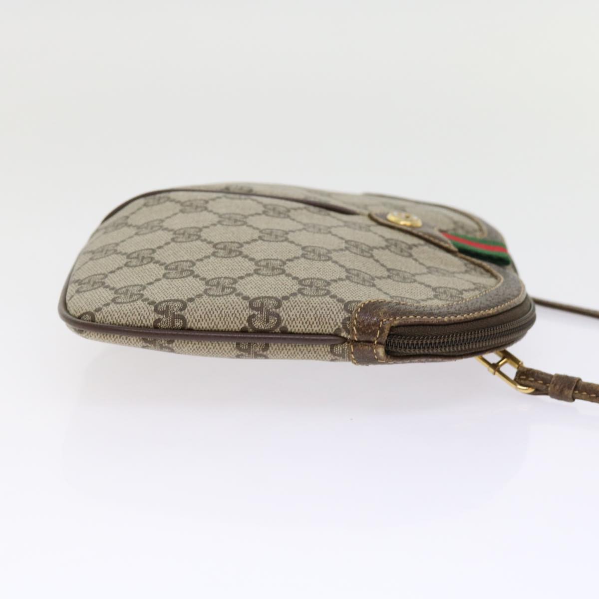GUCCI GG Supreme Web Sherry Line Shoulder Bag Beige Red 904 02 047  63818