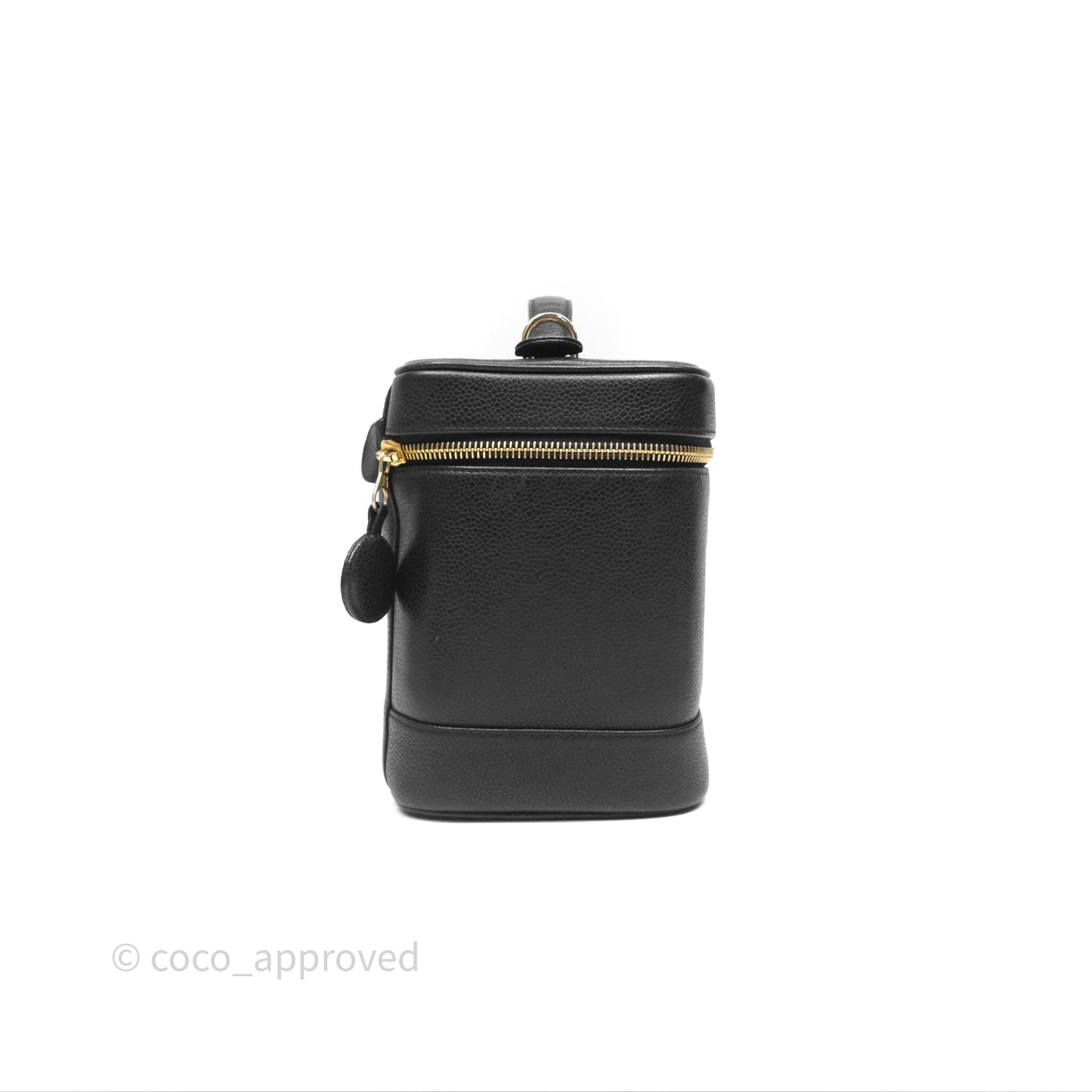 Chanel Vintage Vanity Case Black Caviar Gold Hardware