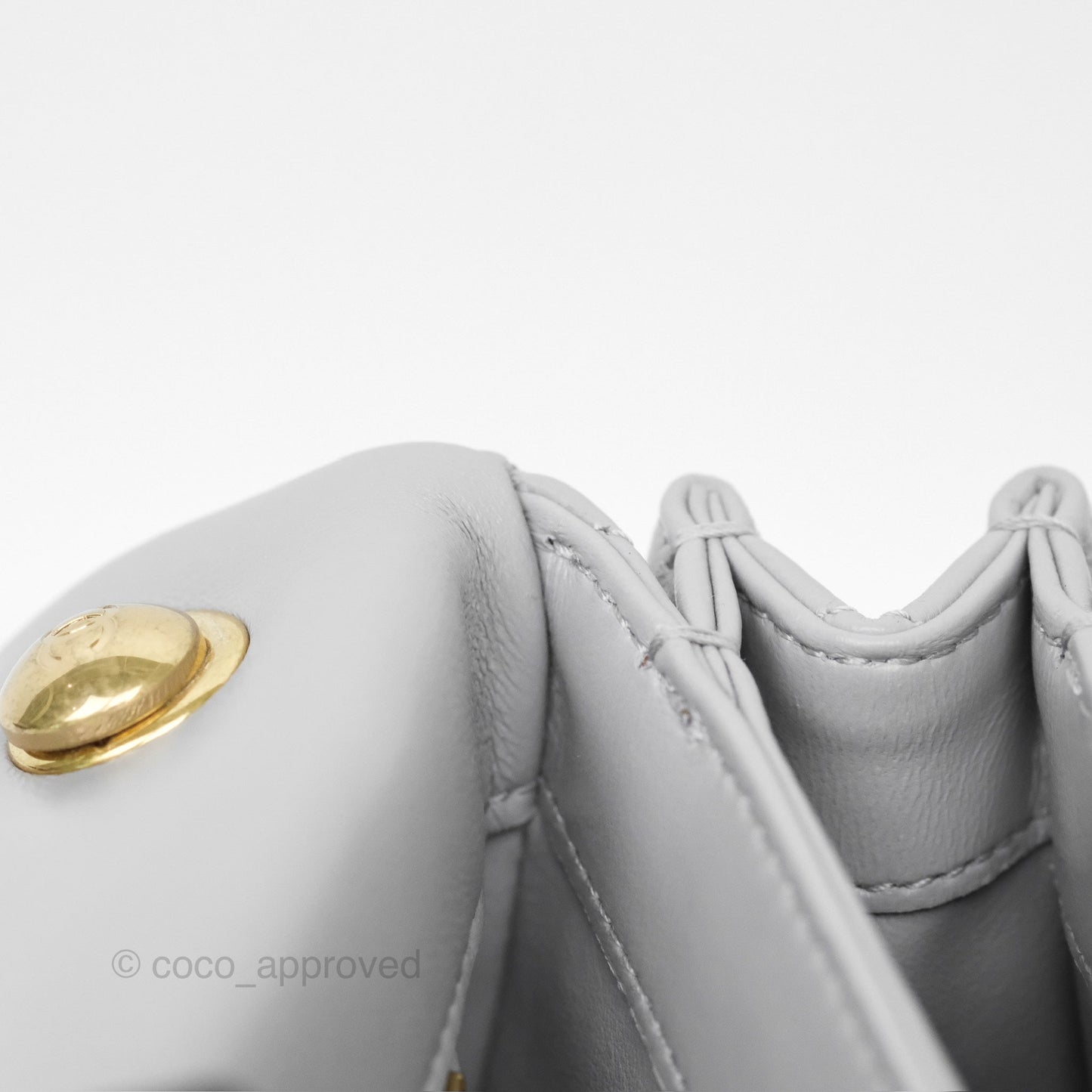 Chanel Medium Color Match Flap Grey Lambskin Aged Gold Hardware 22A