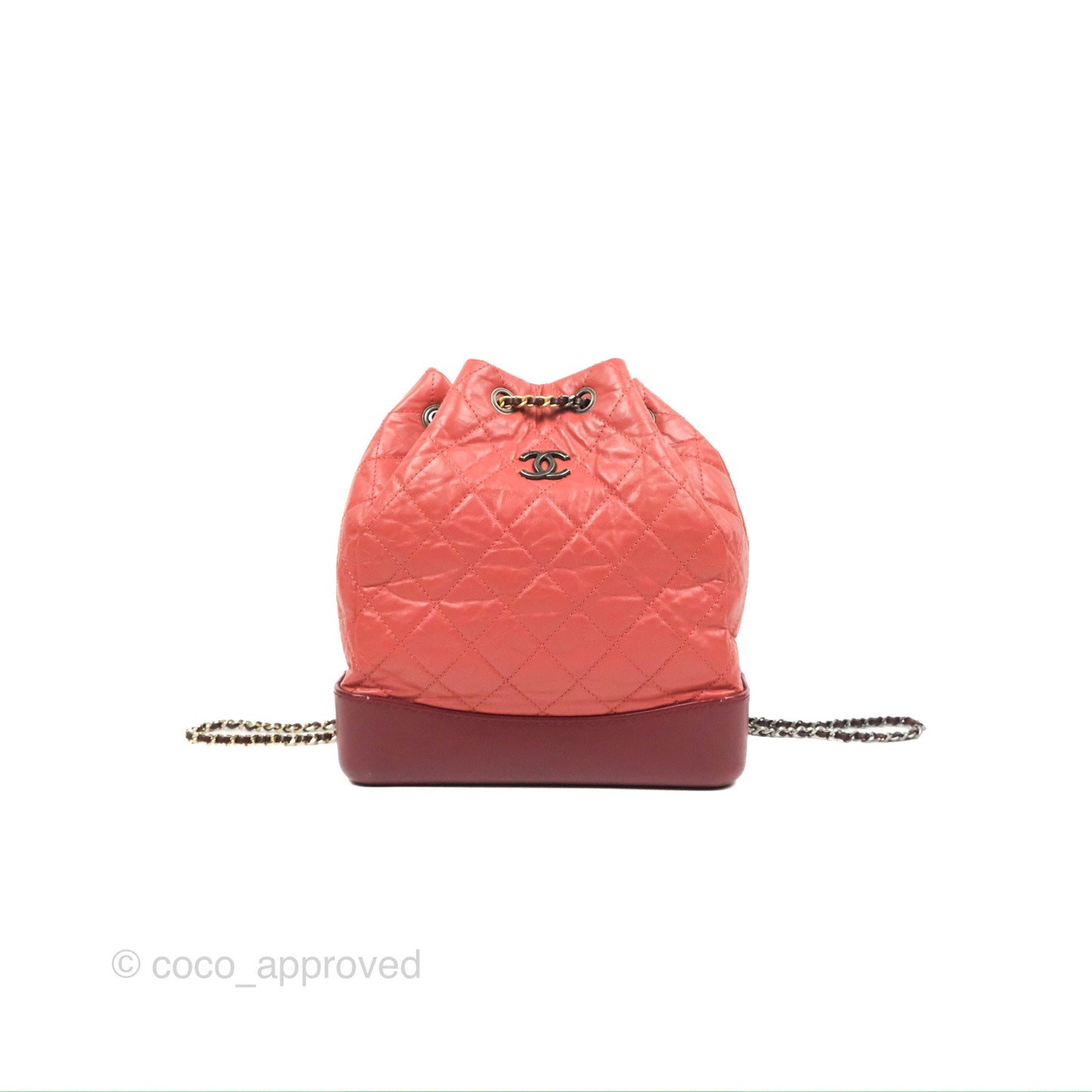 Chanel Medium Gabrielle Backpack Quilted Red Aged Calfskin