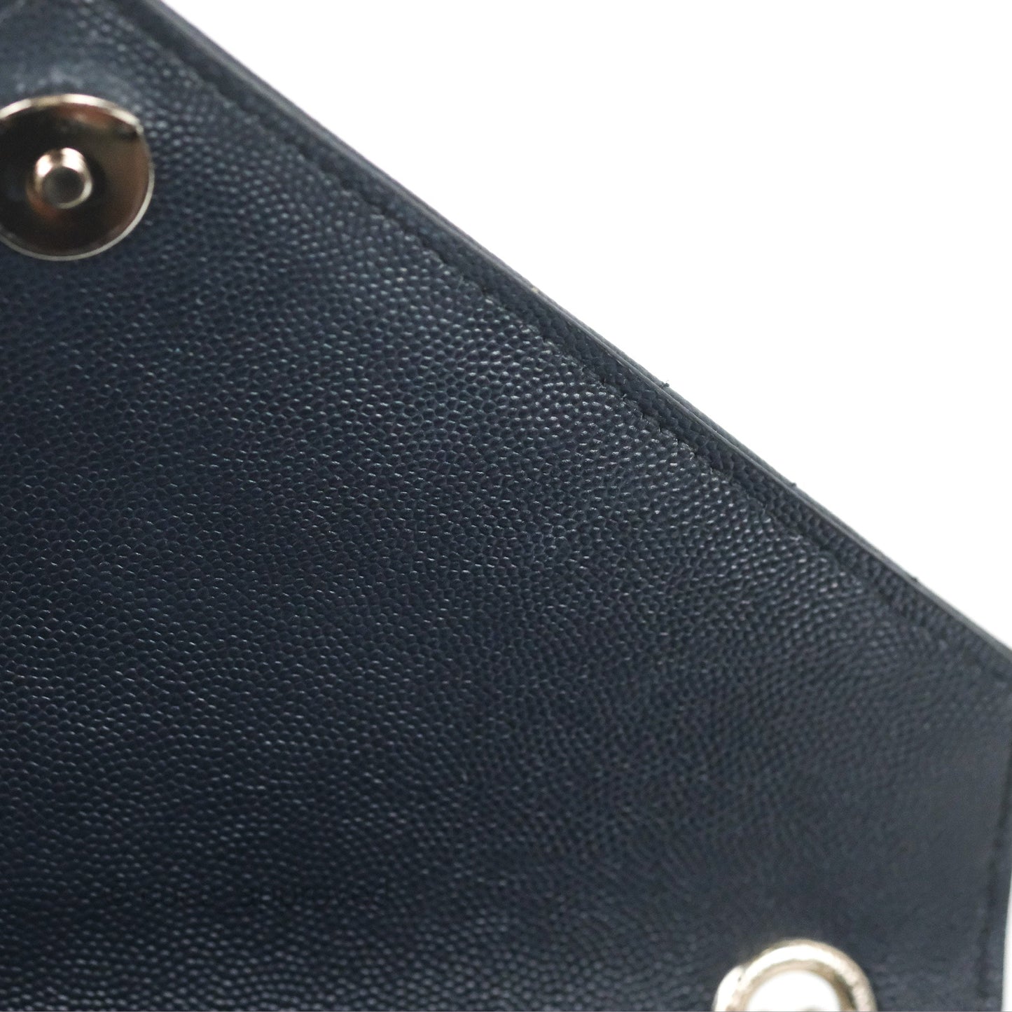 Saint Laurent Medium Envelope Navy Caviar Silver Hardware