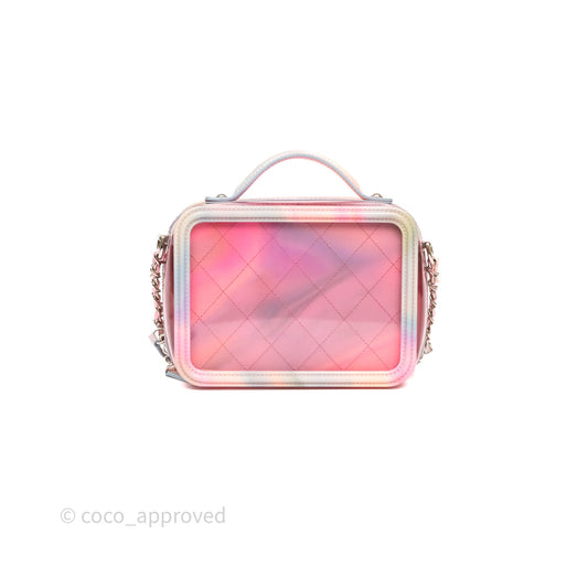 Chanel Filigree Pink Vanity Case PVC Silver Hardware