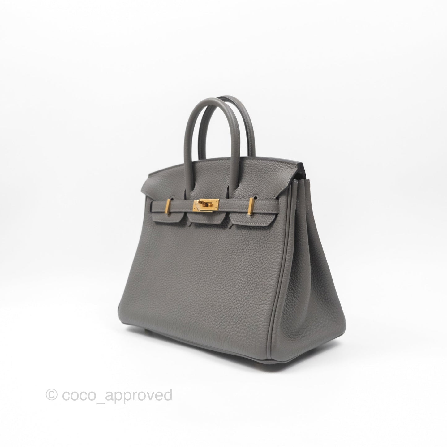 Hermes Birkin 25 Retourne Gris Meyer 0L Togo Gold Hardware