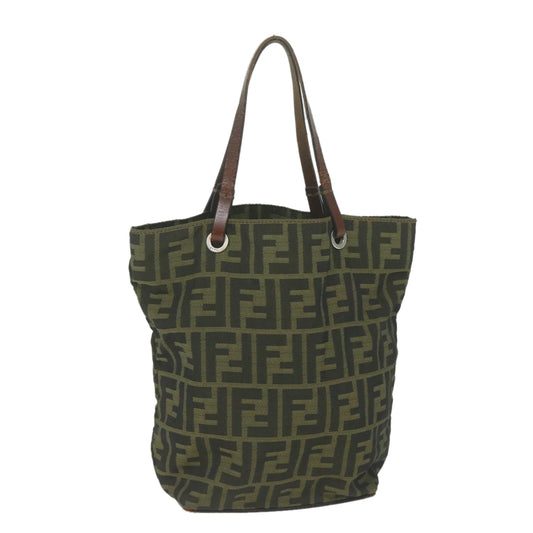 Luxury FendiZucca Canvas Tote Bag Black Brown63898
