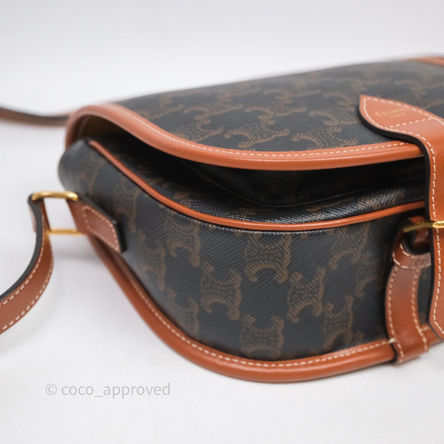 Celine Medium Folco Bag Triomphe Canvas Tan