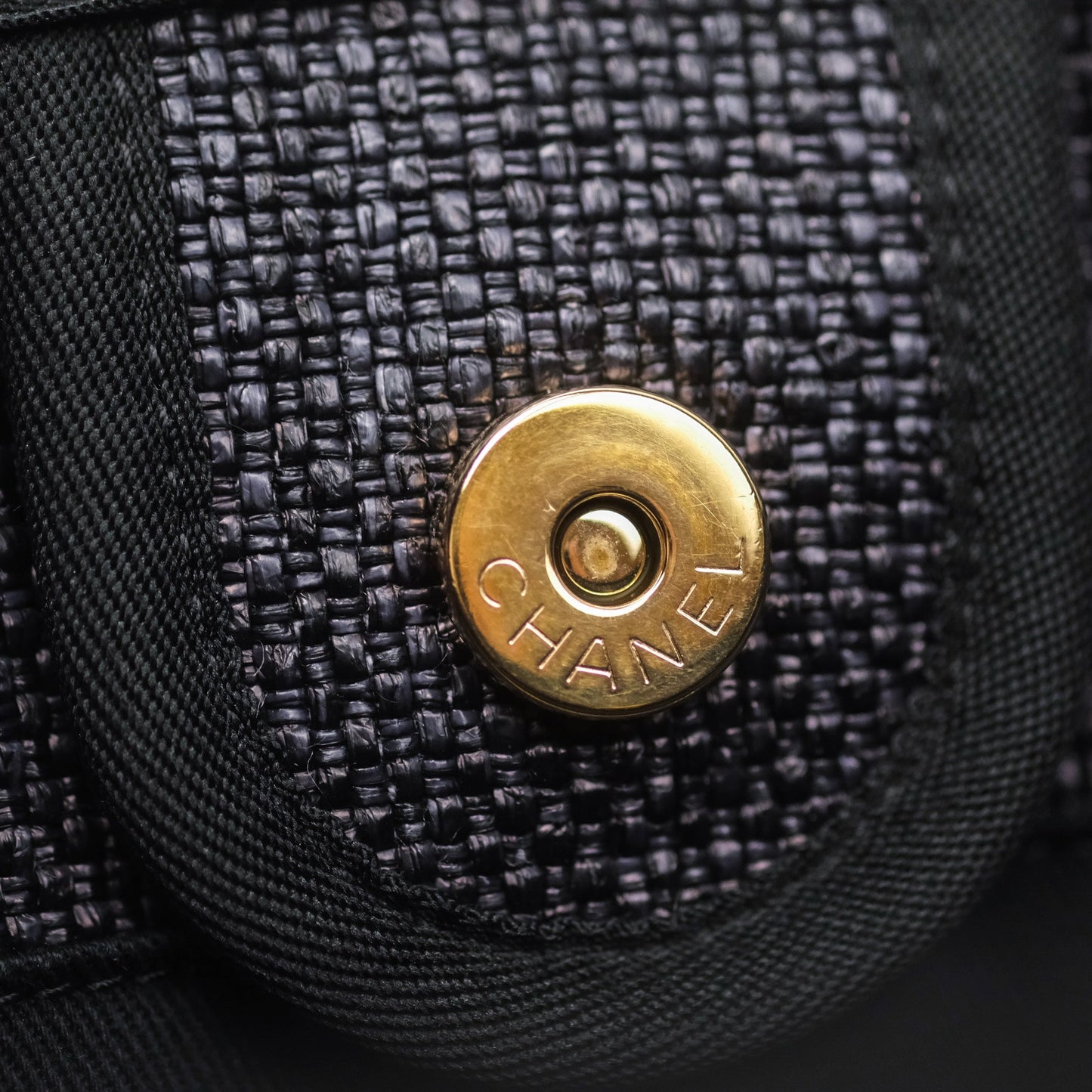 Chanel Medium Deauville Tote Black Canvas Gold Hardware