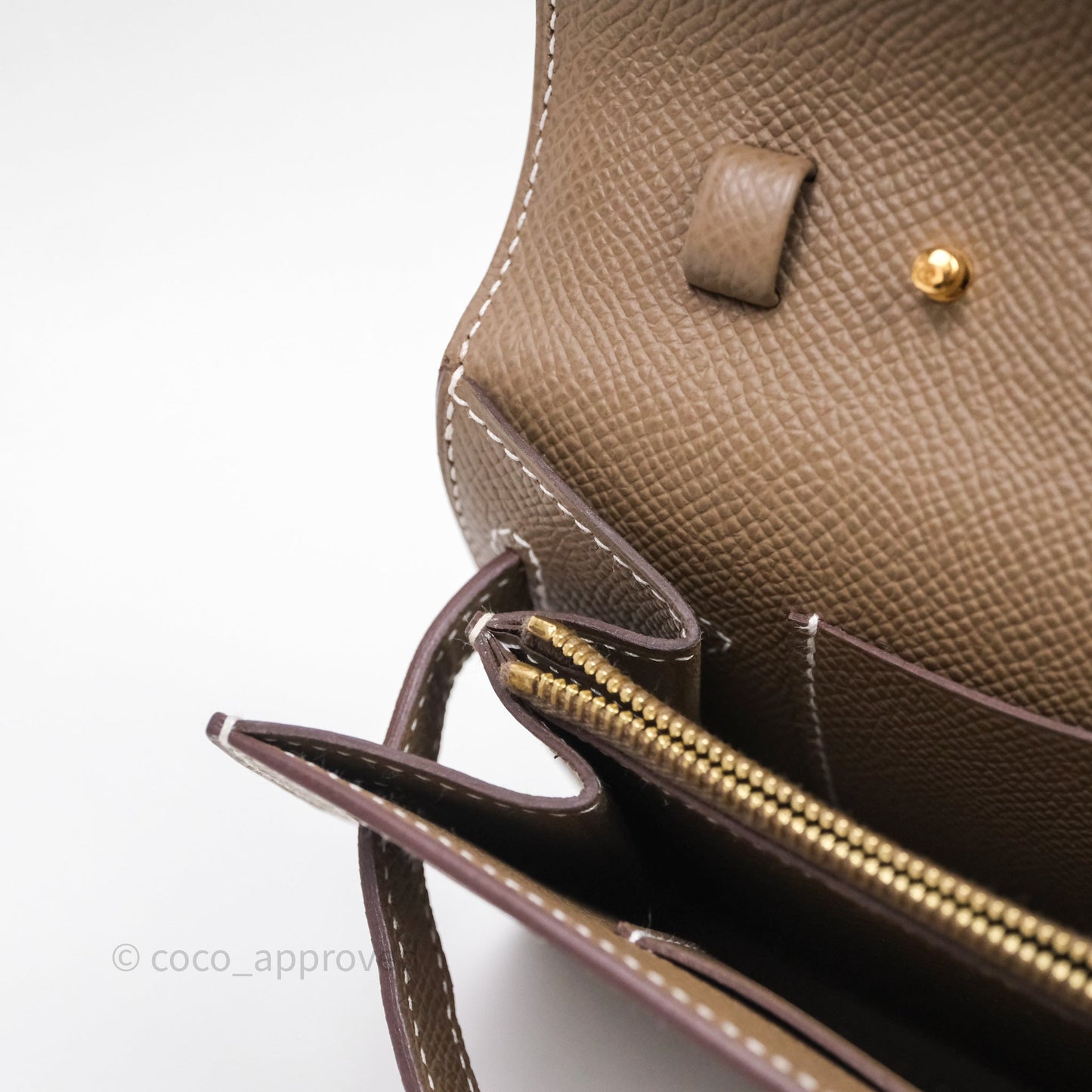 Hermès Kelly To Go Wallet Etoupe 18 Epsom Gold Hardware