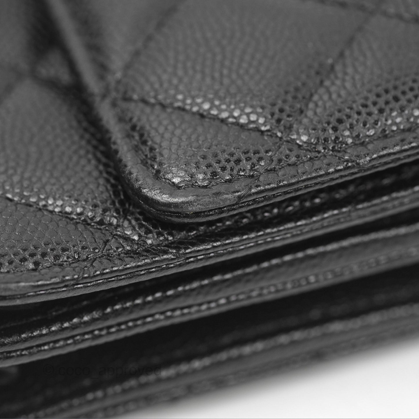 Chanel Square Flap WOC Black Caviar Gold Hardware