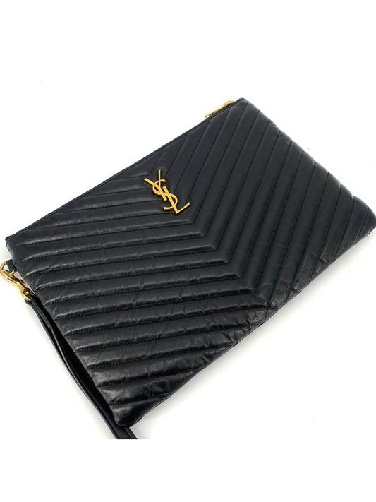 Luxury Saint Laurent Monogram matelass gold clutch new medium 559193