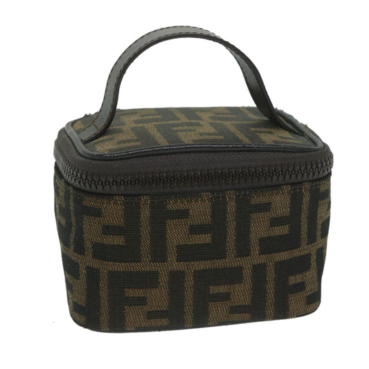 Luxury FendiZucca Canvas Vanity Pouch Brown Black63932