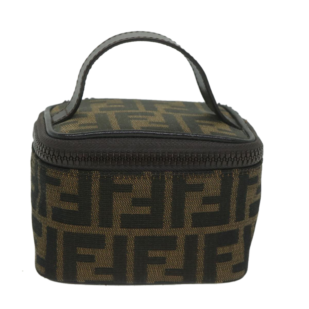Luxury FendiZucca Canvas Vanity Pouch Brown Black63932
