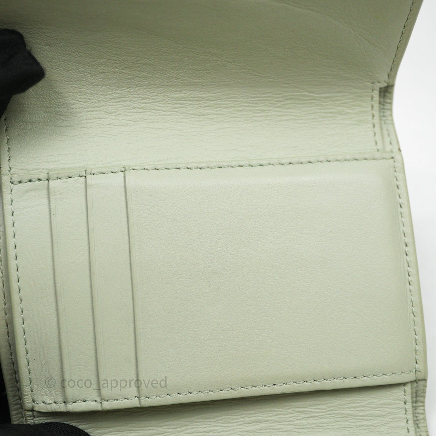 Loewe Anagram Small Vertical Wallet Green Silver Hardware