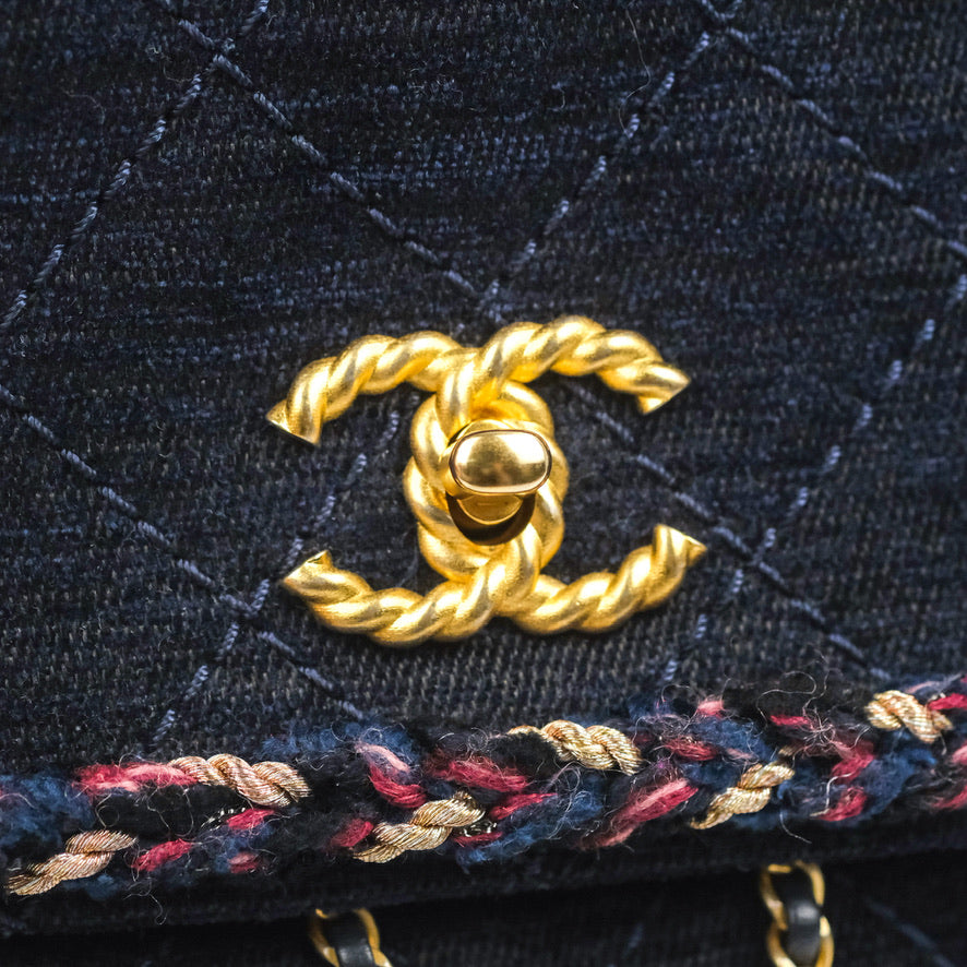 Chanel Parisian Stroll Backpack Wool Velvet Navy