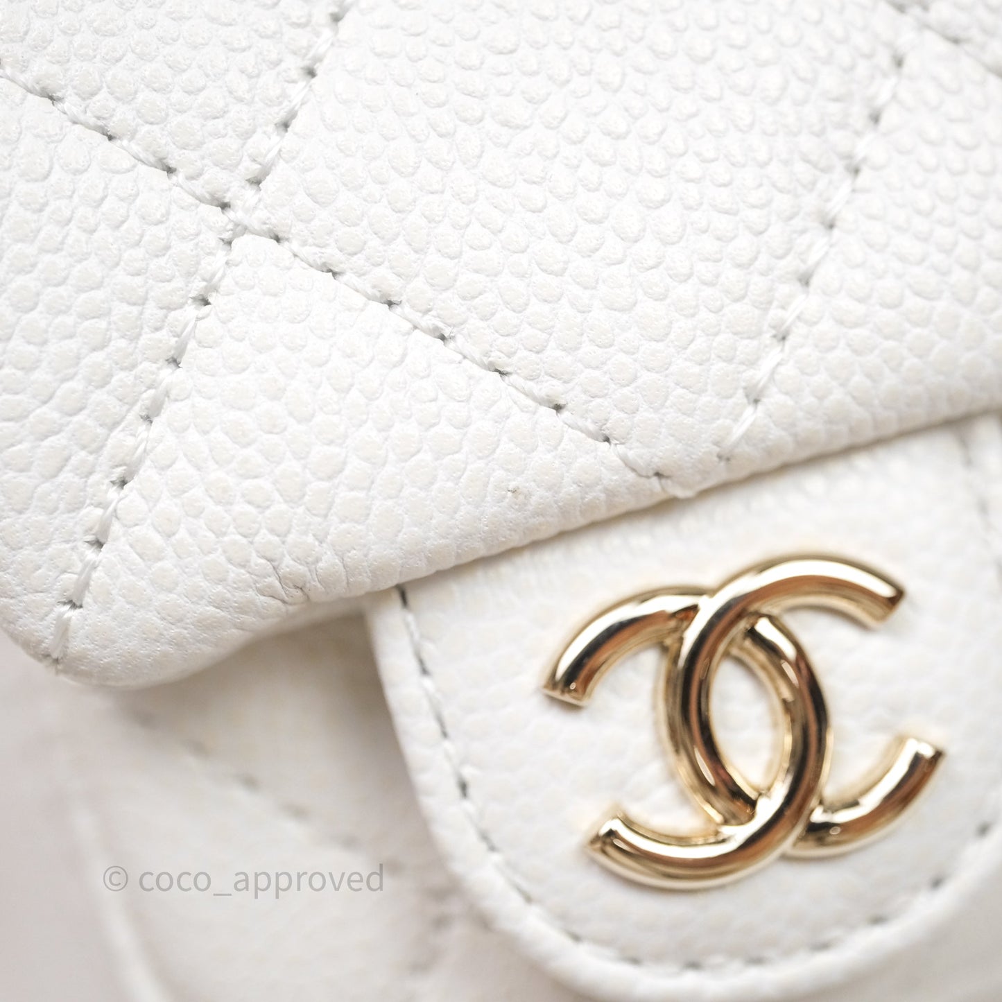 Chanel Small Duma Backpack Caviar White Gold Hardware