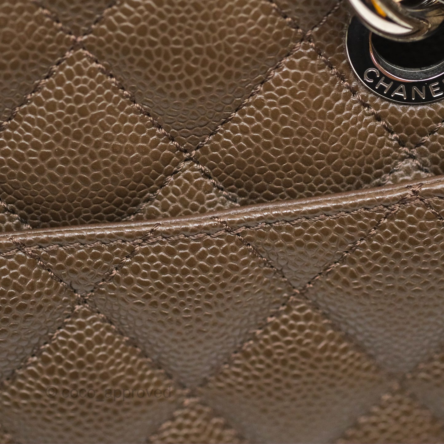 Chanel GST Chocolate Brown Caviar Silver Hardware