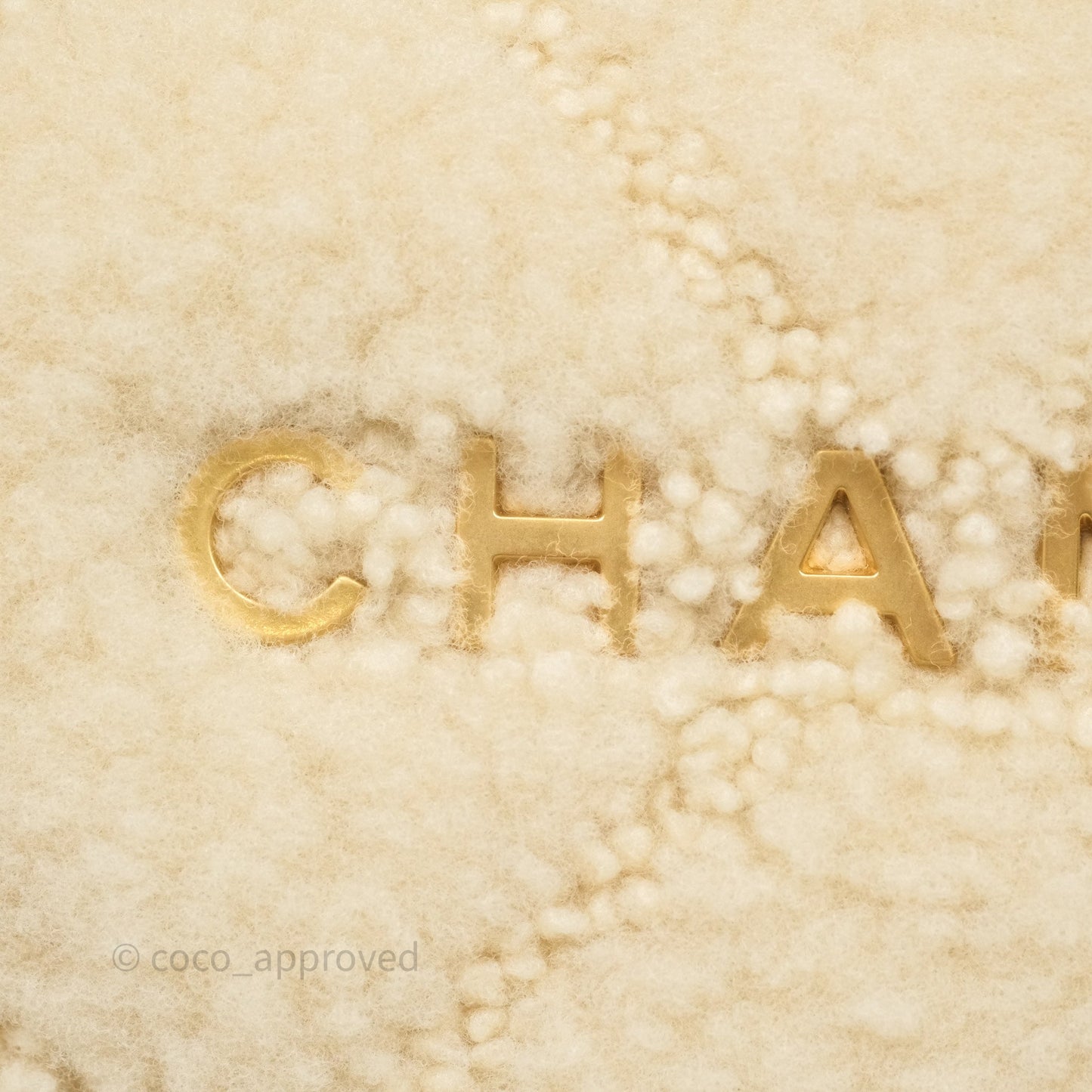 Chanel Small 22 Bag Ecru Shearling Aged Gold Hardware