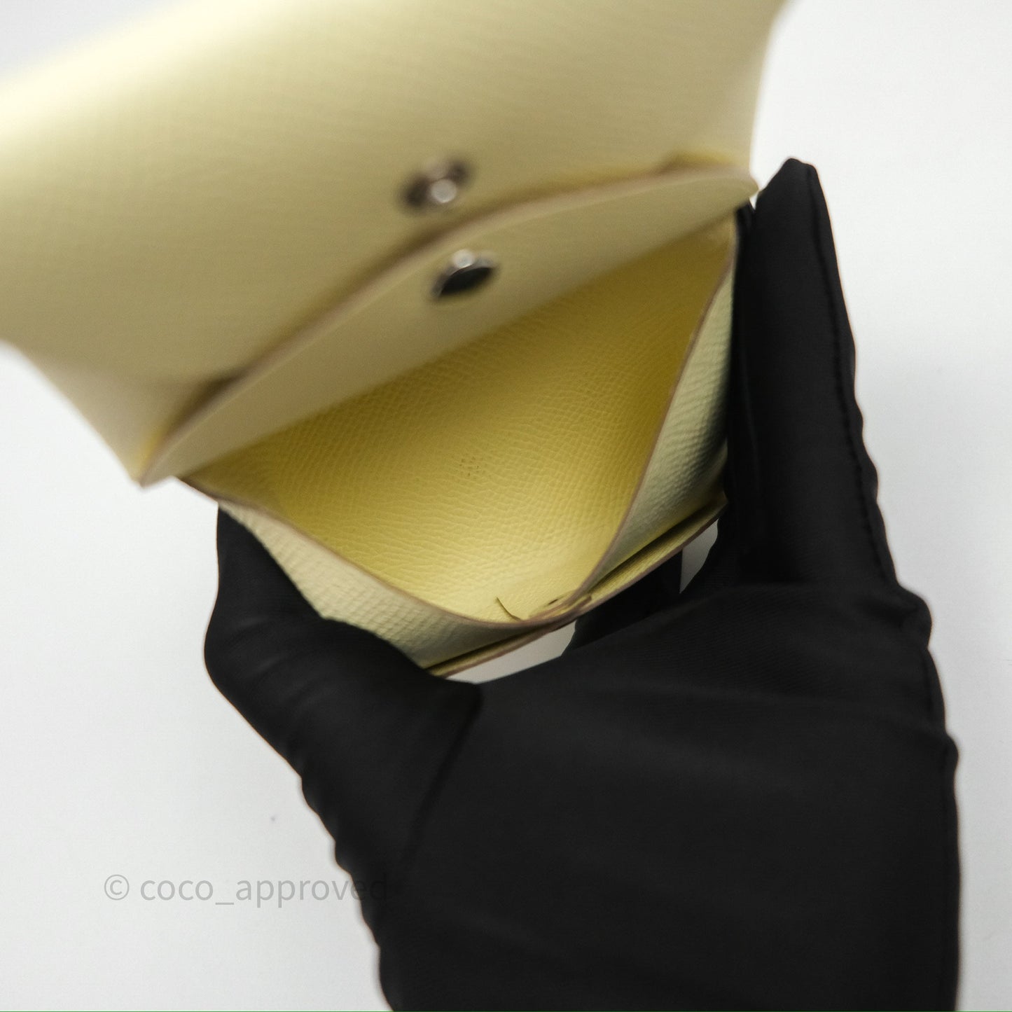 Hermès Calvi Card Holder Jaune Milton I8 Epsom