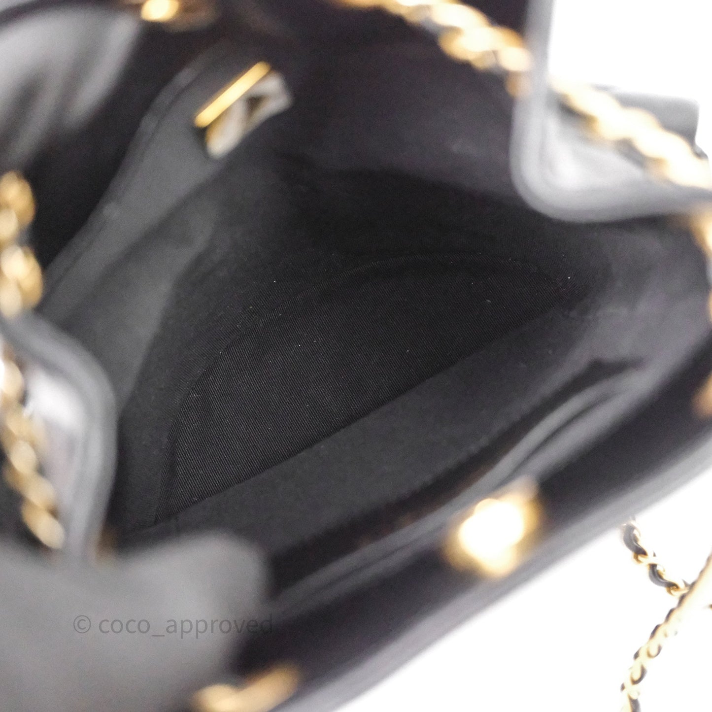 Chanel Double Pocket Black Lambskin Gold Hardware 25C