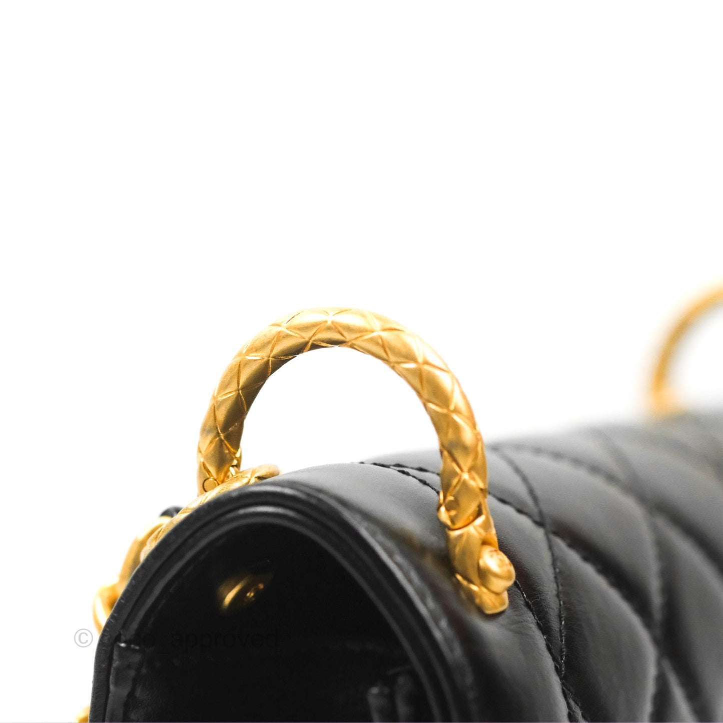 Chanel Mini Diana Flap Bag Black Calfskin Aged Gold Hardware 21B