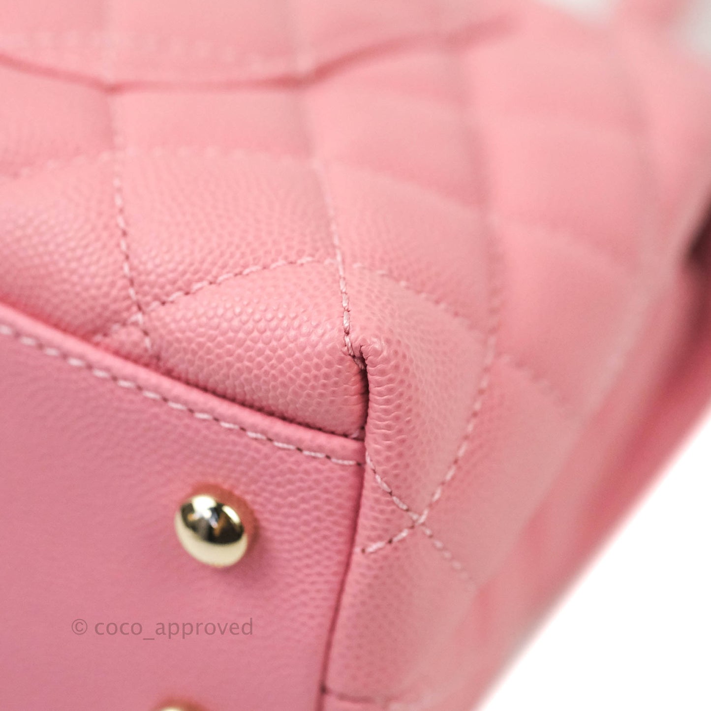 Chanel Mini (Small) Coco Handle Quilted Pink Caviar Gold Hardware 20A