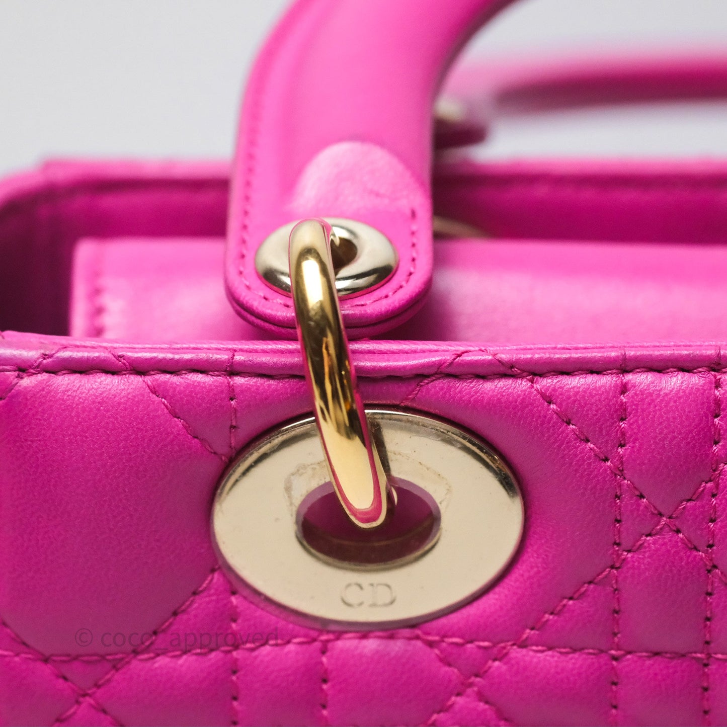Christian Dior Small Lady Dior My ABCDior Magenta Cannage Lambskin