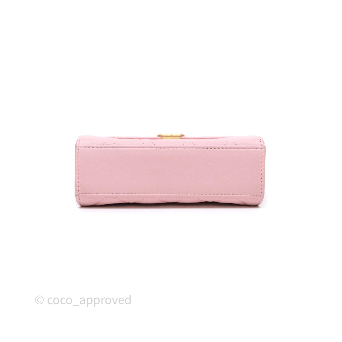 Chanel Mini Enamel Handle Clutch on Chain Pink Lambskin Gold Hardware