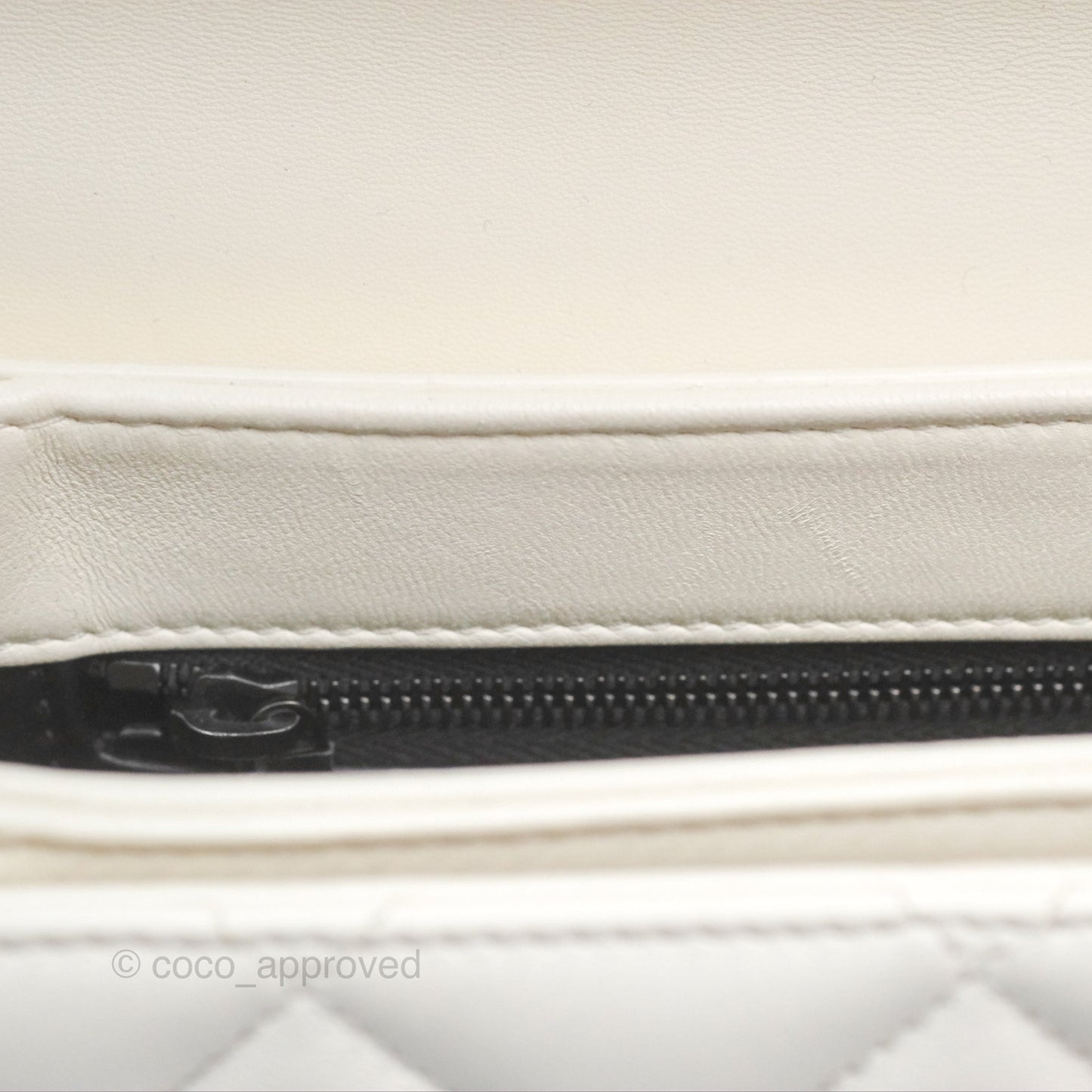 Chanel Trendy CC Small White Lambskin Black Hardware