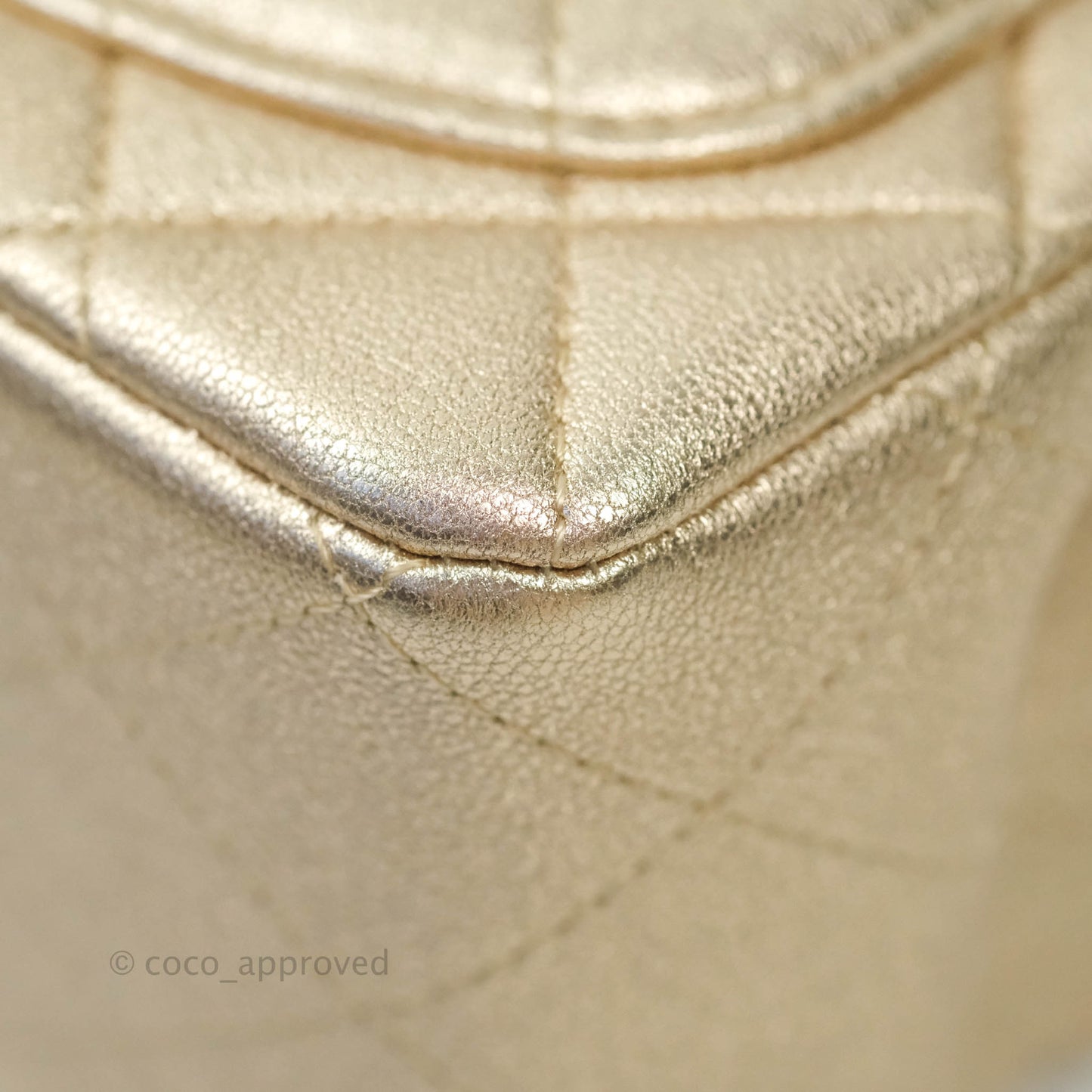 Chanel Classic Quilted Mini Square Gold Lambskin Gold Hardware 21P