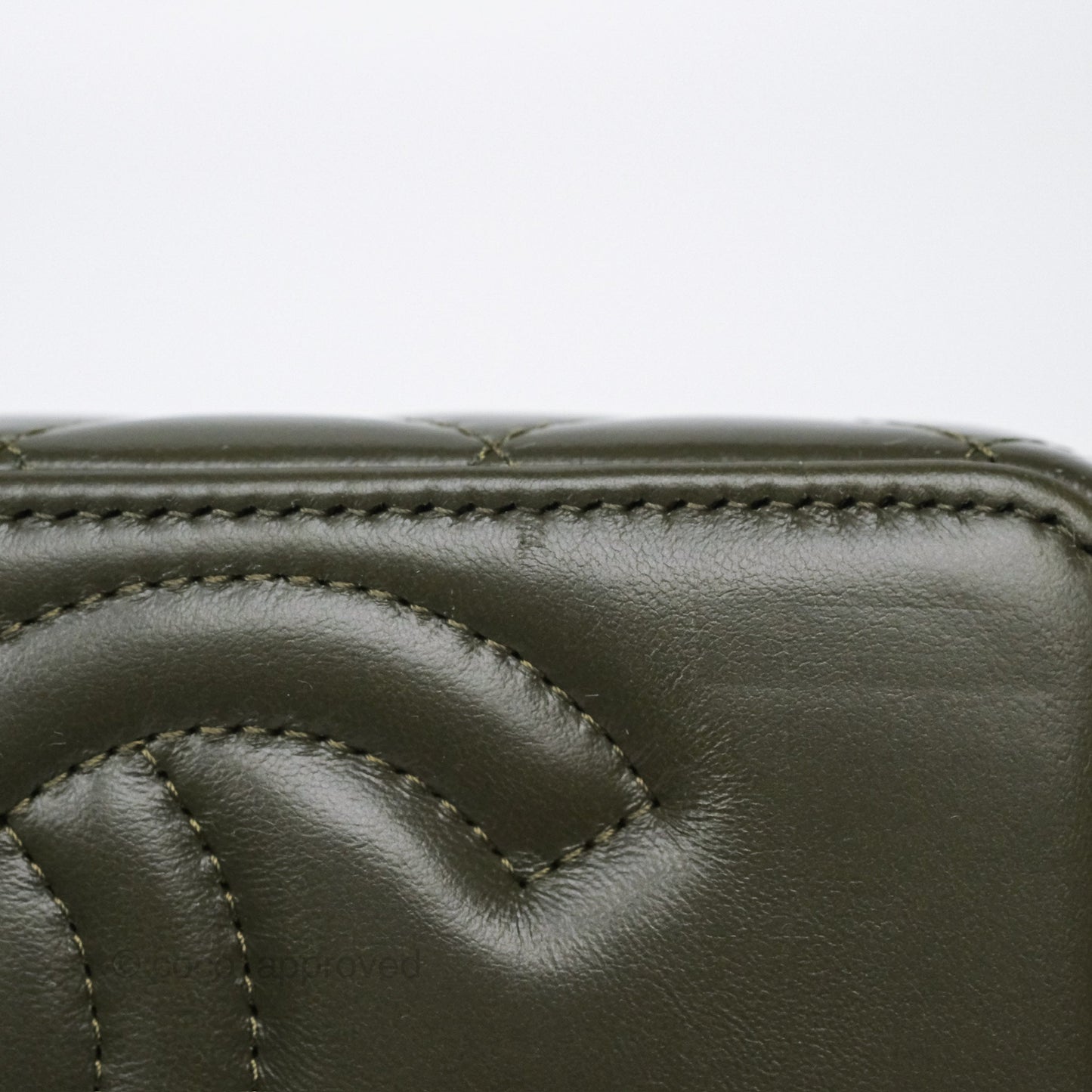 Chanel All Slide Vanity with Adjustable Chain Dark Olive Green Lambskin Aged Gold Hardware