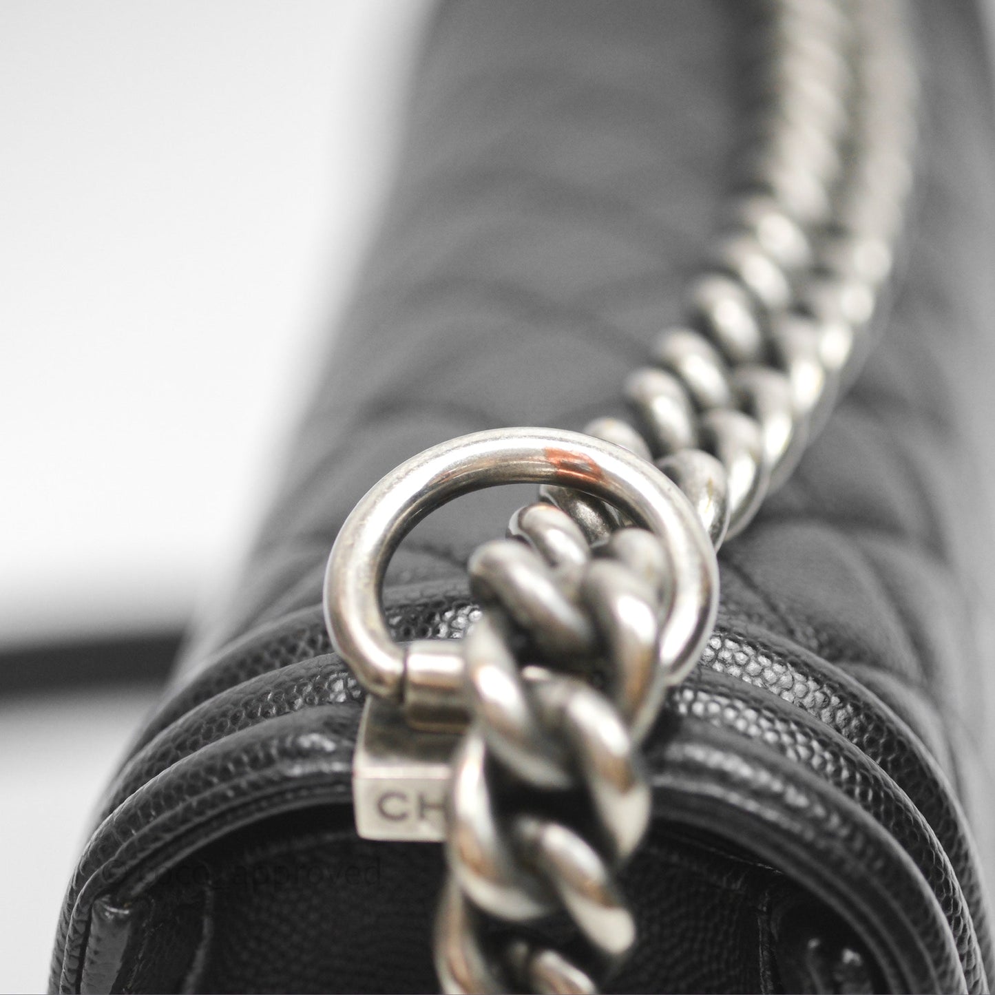 Chanel Quilted Medium Boy Black Caviar Ruthenium Hardware