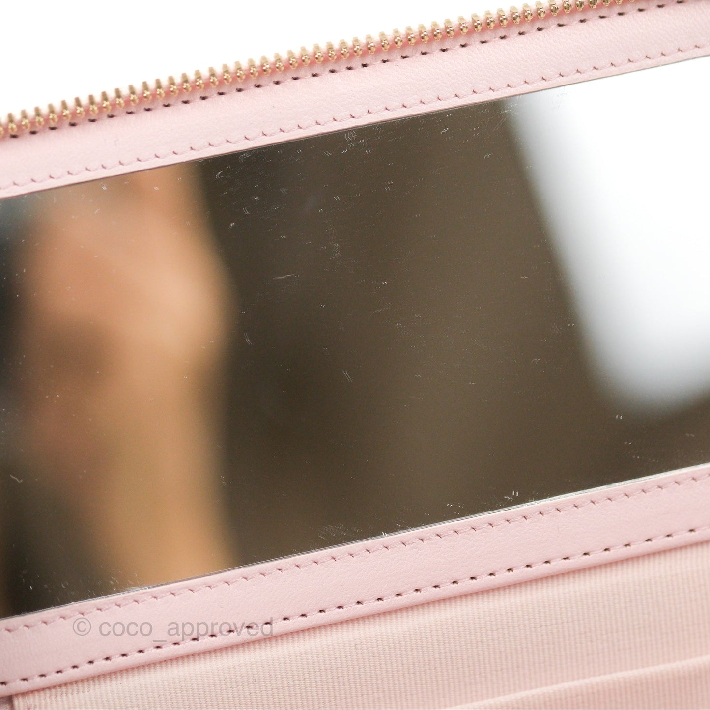 Chanel Vanity Rectangular Top Handle Pink Lambskin Gold Hardware