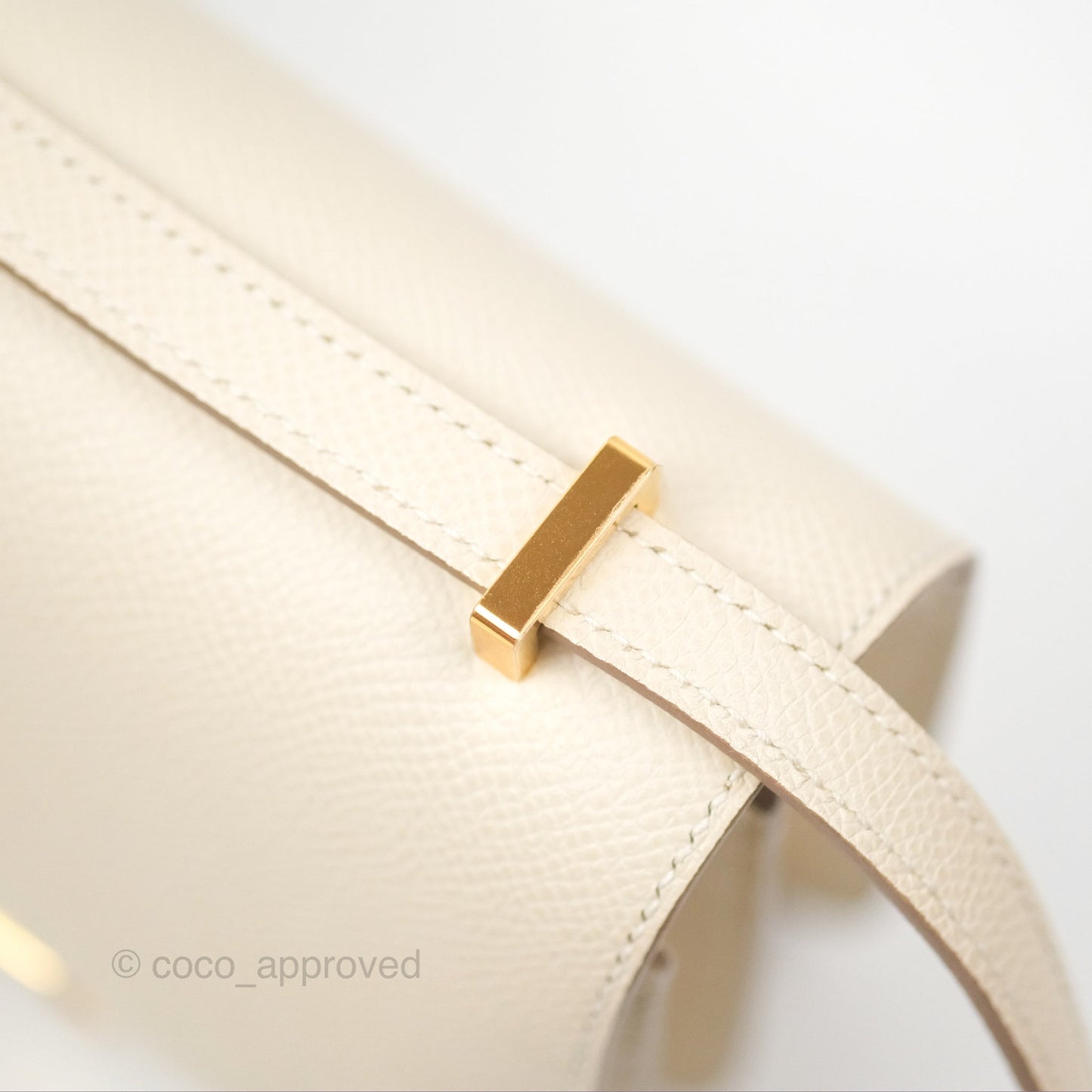 Hermès Constance Mini 18cm Craie Epsom Gold Hardware