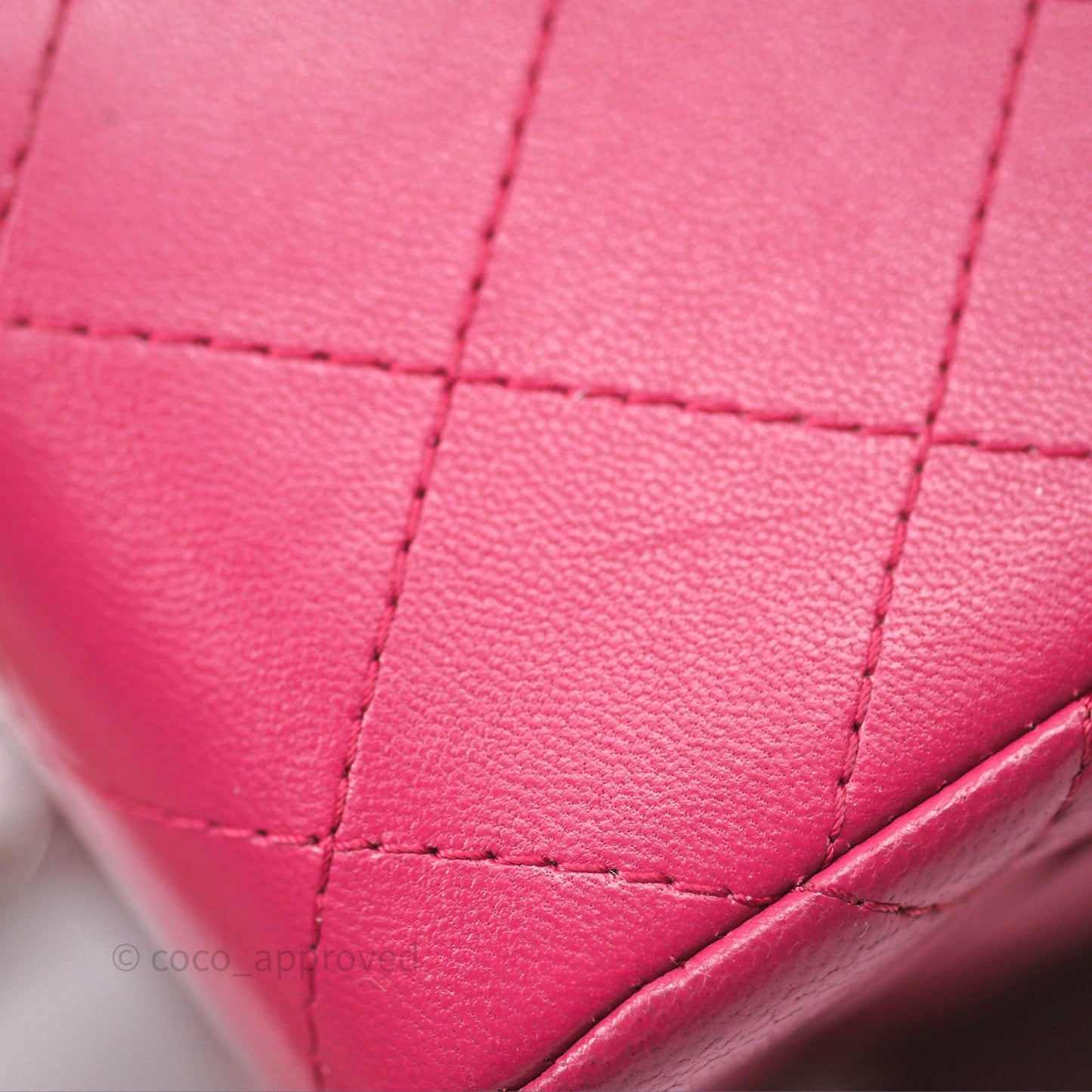 Chanel Quilted Mini Rectangular Flap Dark Pink Lambskin Silver Hardware
