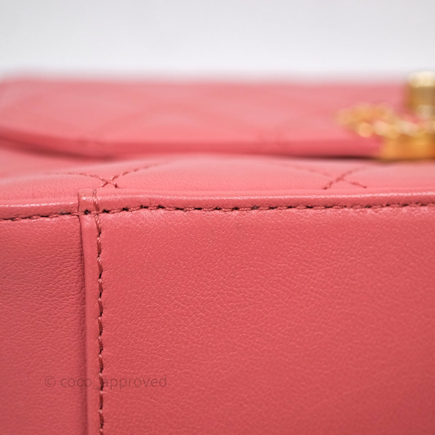 Chanel Quilted Chain Infinity Handle Bag Pink Lambskin Aged Gold Hardware