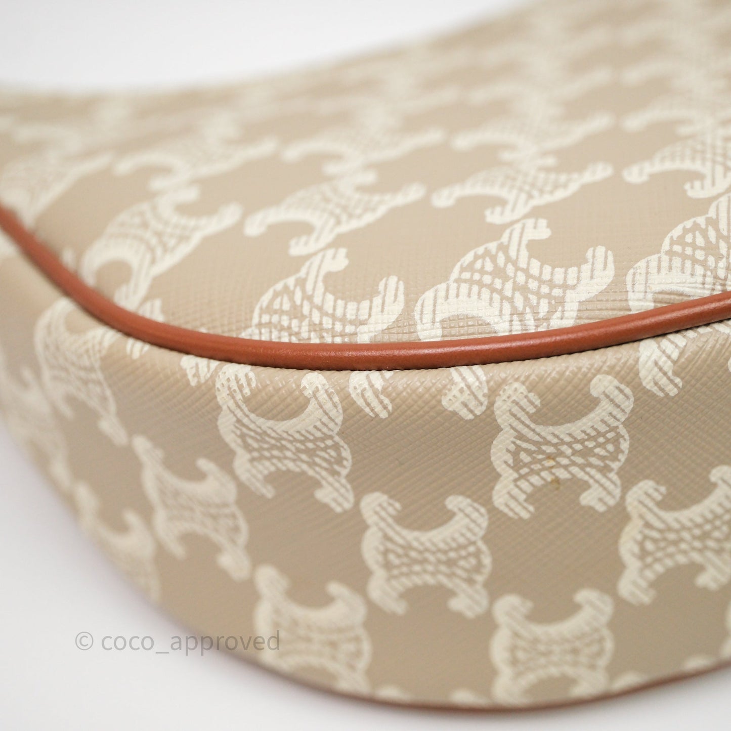 Celine Ava Bag In Triomphe Canvas Calfskin Grege