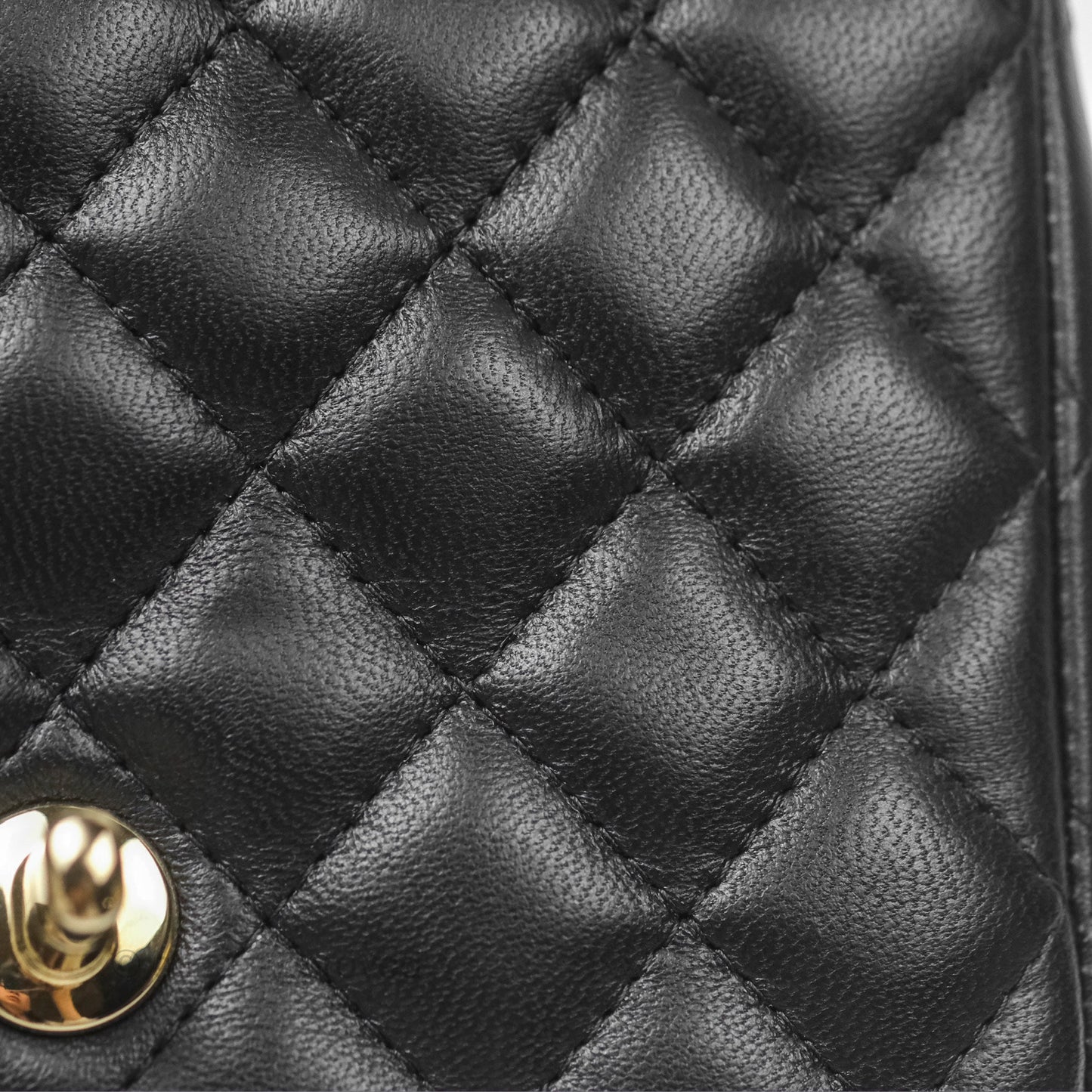 Chanel Mini Square Flap Bag Quilted Black Lambskin Gold Hardware