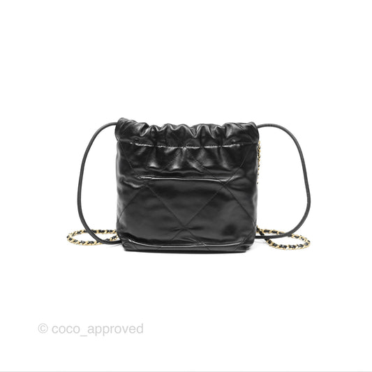 Chanel 22 Mini Bag Black Crumpled Calfskin