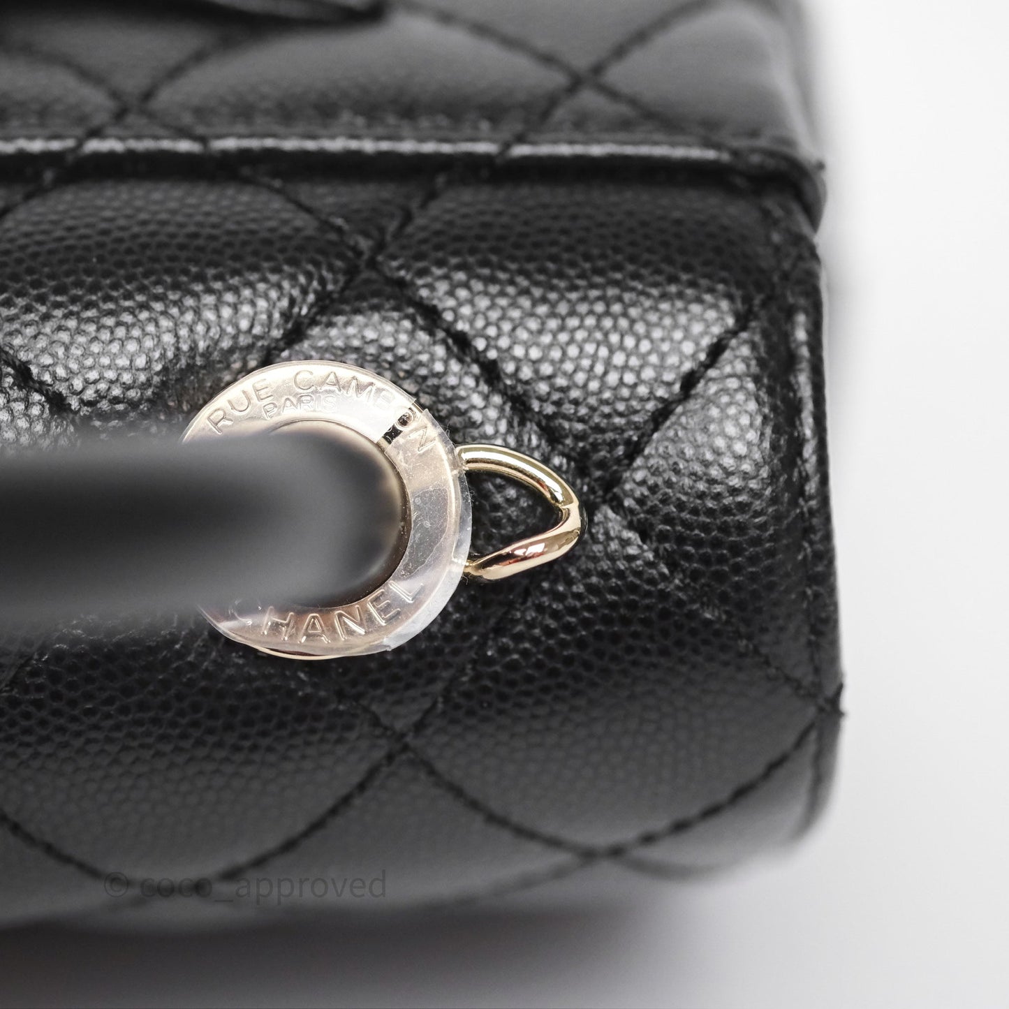 Chanel Mini Coco Handle Quilted Black Caviar Gold Hardware