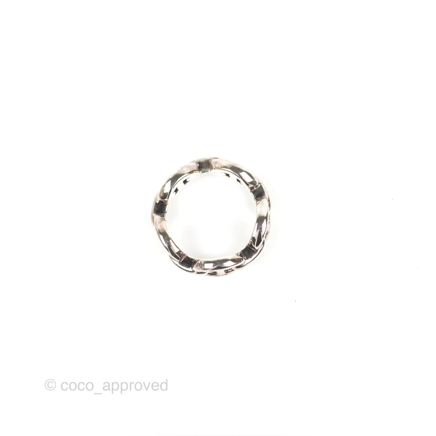 Hermès Chaine d'Ancre Enchainee Band Ring PM Sterling Silver Size 51