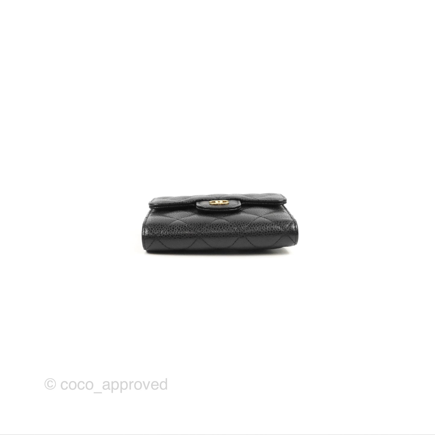 Chanel Classic Short Flap Wallet Black Caviar Gold Hardware