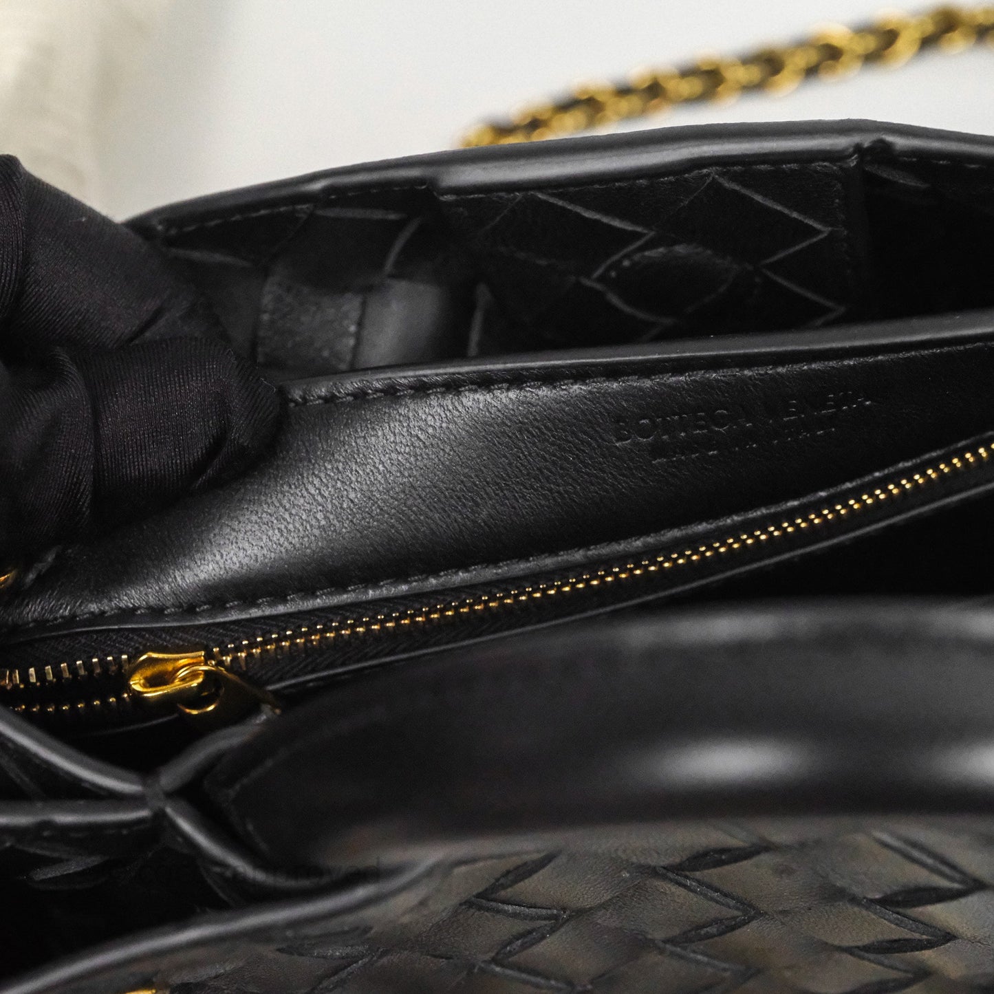 Bottega Veneta Small Andiamo Bag Black Intrecciato Lambskin