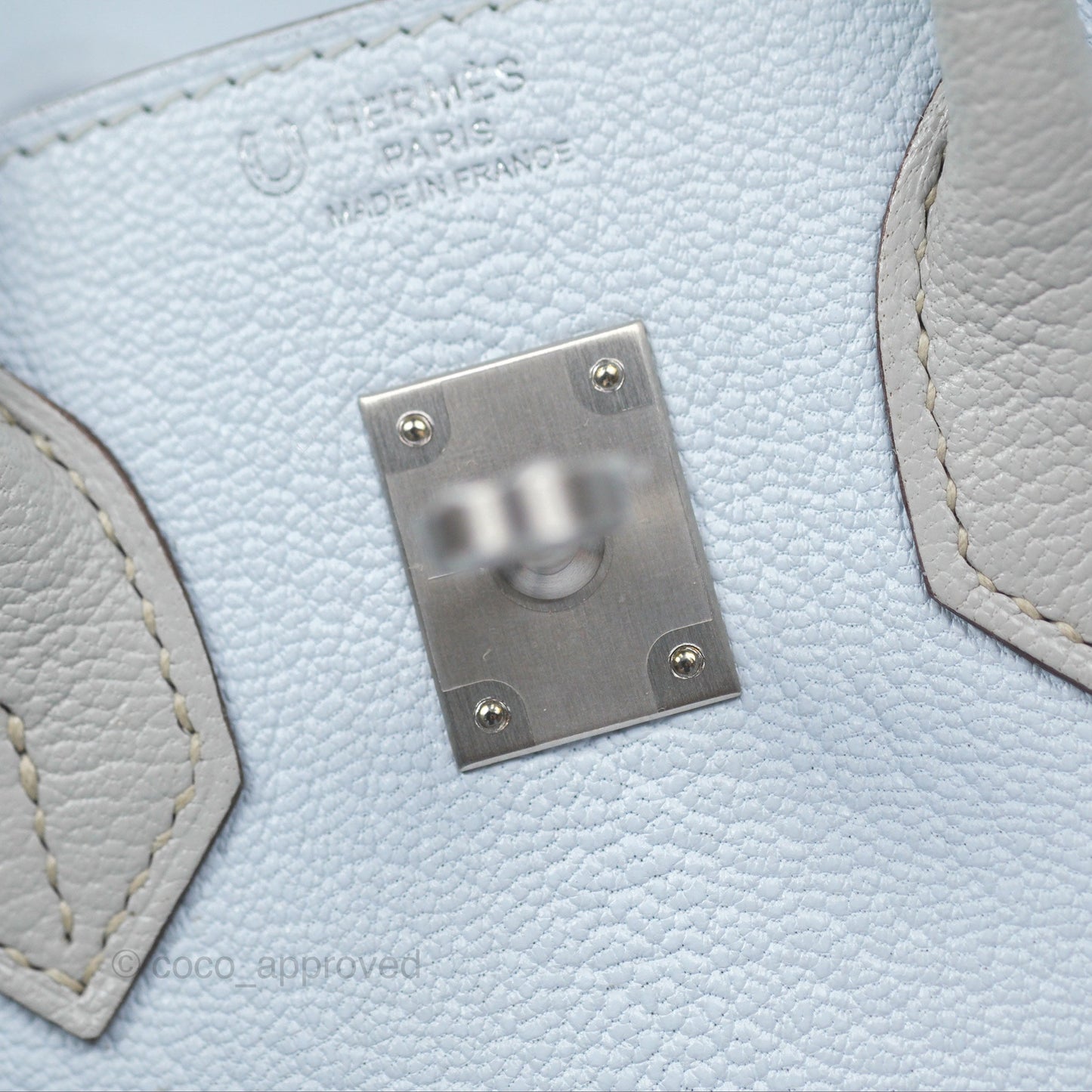 Hermès Birkin 25 Retourne HSS Blue Brume T0/ Gris Perle 80 Chevre Mysore Palladium Hardware