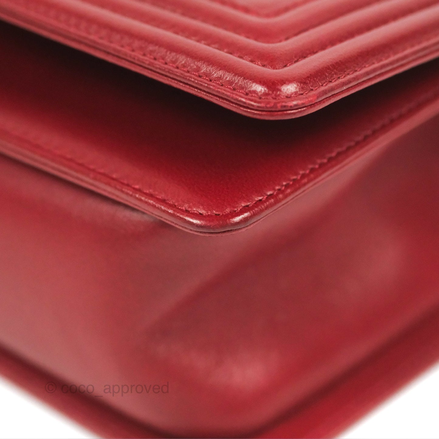 Chanel Quilted Medium Boy Dark Red Calfskin Ruthenium Hardware