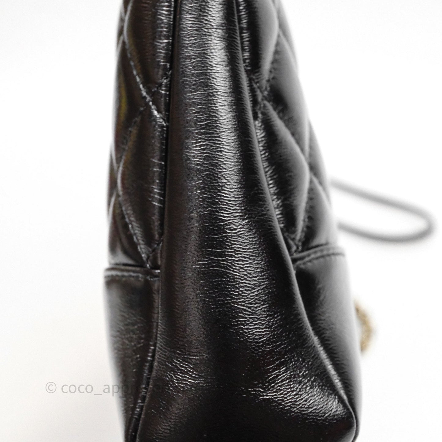 Chanel 31 Small Shopping Bag Shiny Lambskin Black Gold Hardware