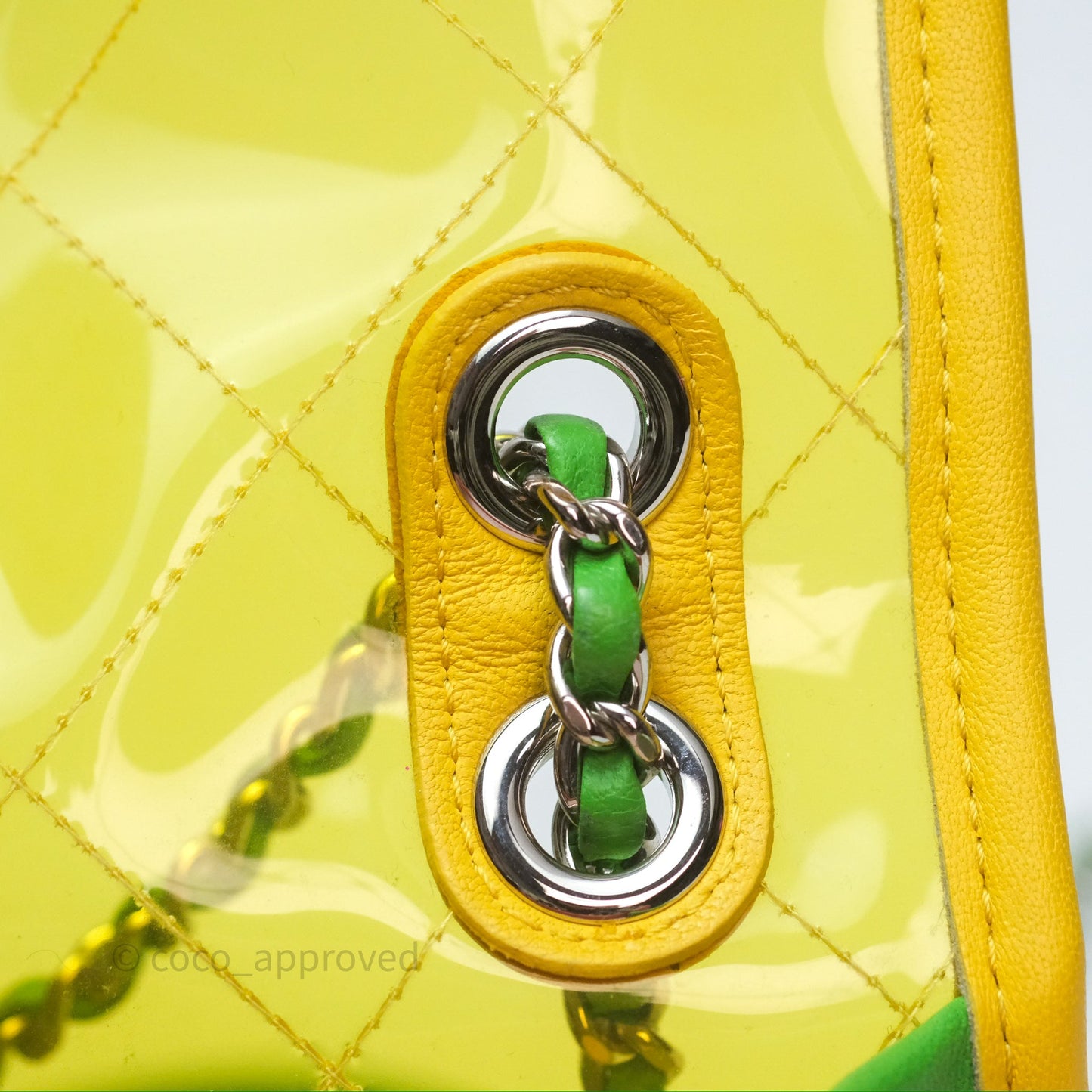 Chanel Mini Coco Splash Flap Bag PVC Lambskin Pink/Yellow/Green Silver Hardware