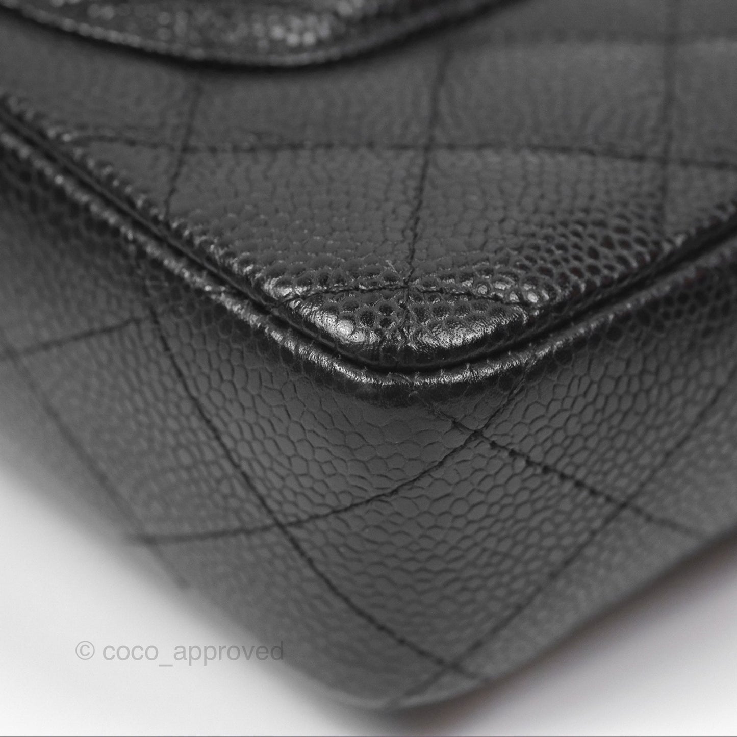 Chanel East West Flap Bag Black Caviar Silver Hardware