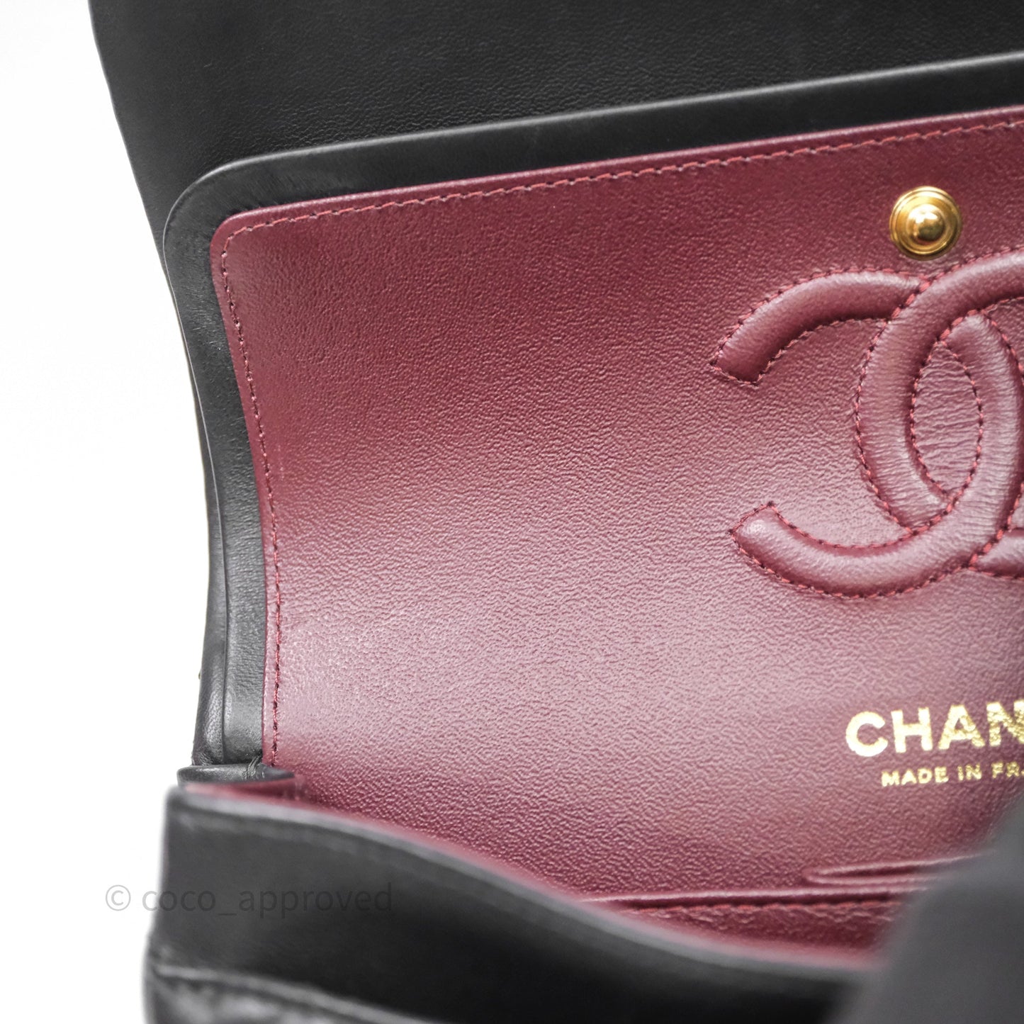 Chanel Small Classic Flap Quilted Black Lambskin Gold Hardware