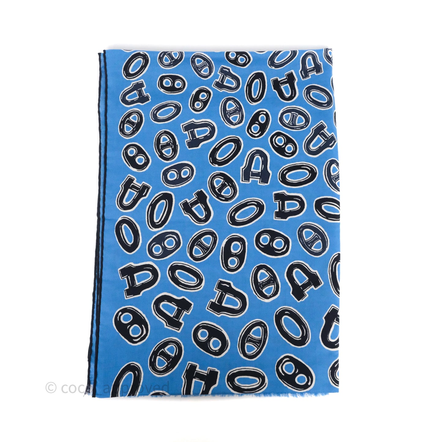Hermès Wool/Silk Scarf Blue/ Navy