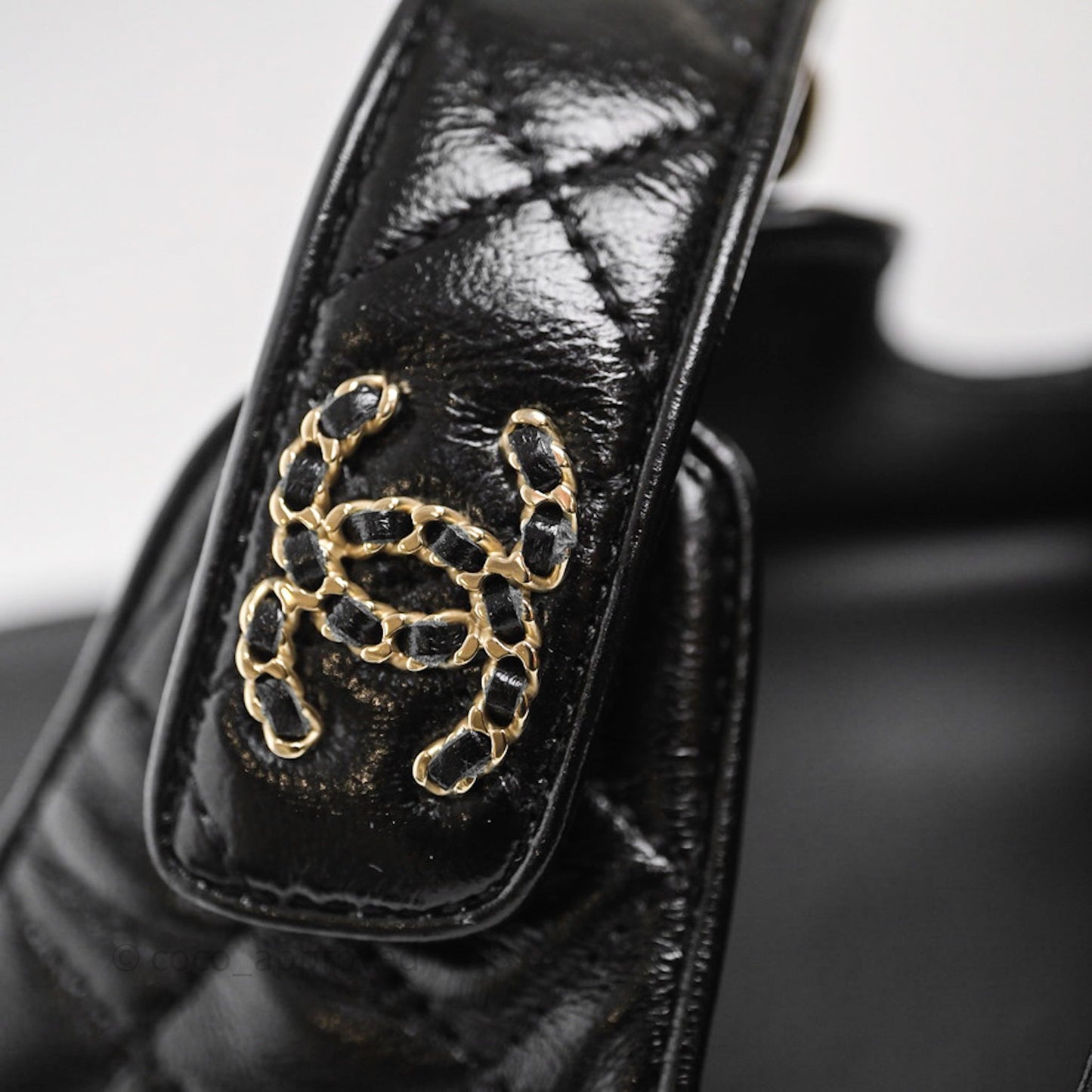 Chanel CC Black Sandals Size 36.5