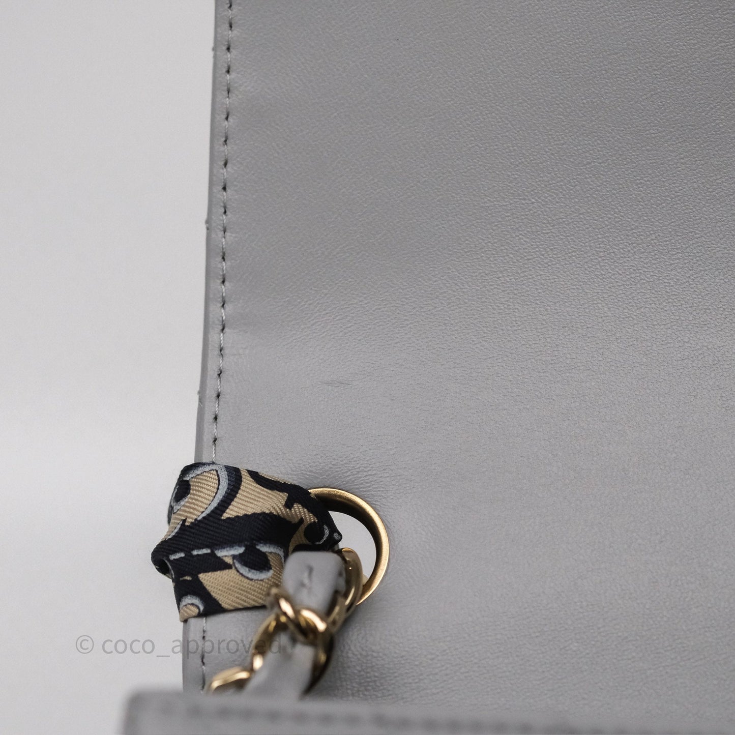 Chanel Mini Square Flap Chevron Grey Lambskin Gold Hardware